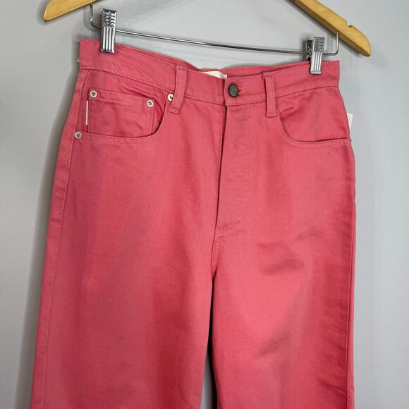 BOYISH The Charley Wide Leg in Pretty in Pink Coral Jeans High Rise Sz 27 New - Picture 3 of 13